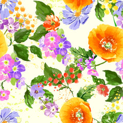 Watercolor Flower seamless