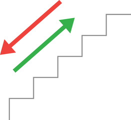 Vector line stairs with arrow down and up