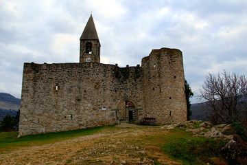 Medieval church inside a fortress