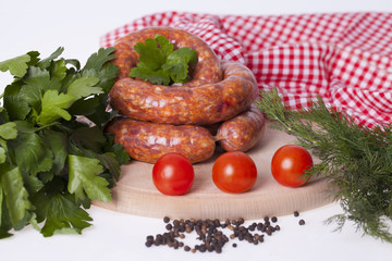 raw homemade sausages