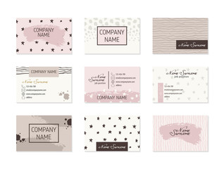 Set of Business Cards with hand drawn elements