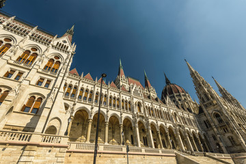 Fototapeta premium Parliament building in Budapest in sunny ,summer day .Hungary
