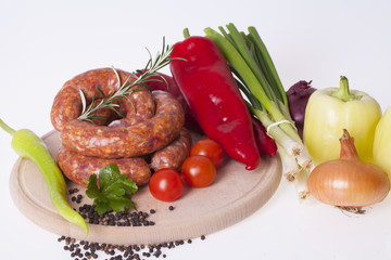 raw homemade sausages