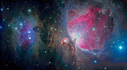 The Orion Nebula and Running Man Nebula - obrazy, fototapety, plakaty
