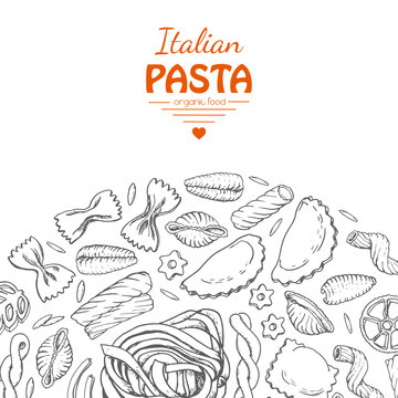Vector background with italian pasta
