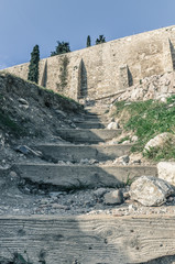 The Old Stairs on Slopes of Acropolis