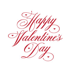 Obraz premium Happy valentine day calligraphy invitation. Vector vintage illustration.