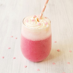Valentine’s day strawberry smoothie