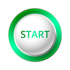 Start Button. Vector Illustration of a green Start Button. 