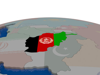 Afghanistan with flag