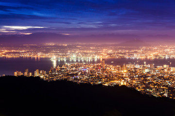 Fototapeta premium George Town city view from Penang Hill