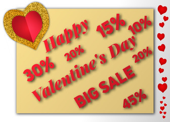 sale for Valentines day . background with  heart pattern. 