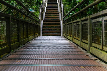 Rusty Bridge and stairs in the Iguazu National Park in Argentina