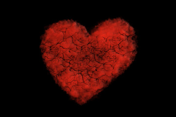 Obraz na płótnie Canvas Red heart with cracks