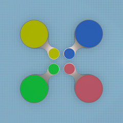 3d rendering abstract colorful sign for info graphic design