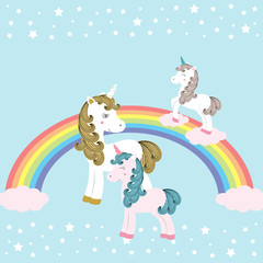 Fototapeta premium Unicorns - vector illustration
