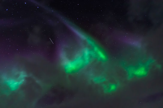 The crown of the northern lights. Kola Peninsula, Murmansk oblast