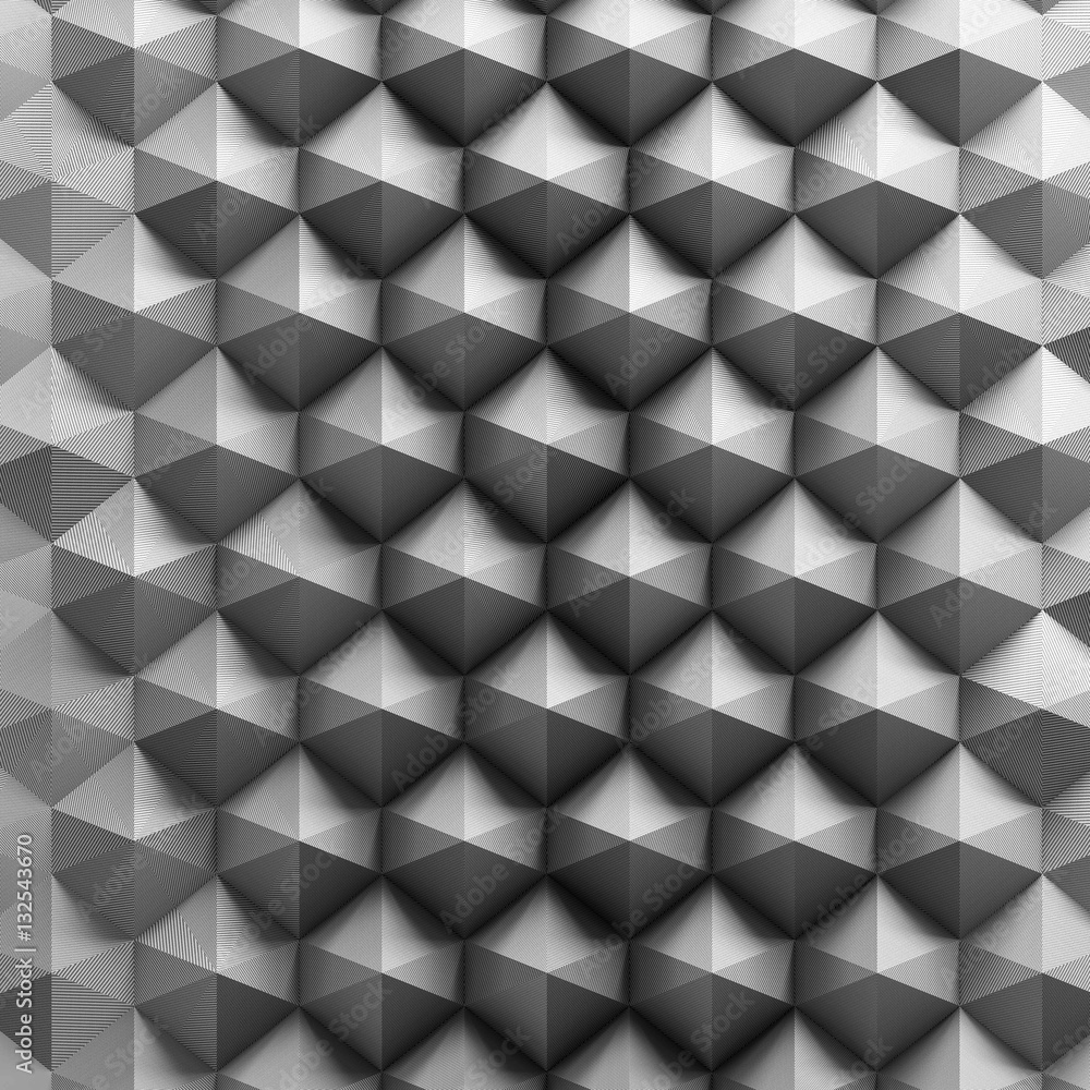 Wall mural Parametric hexagonal pattern, 3d illustration