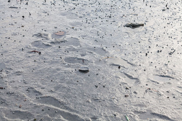 Close up view of mud texture for blur background