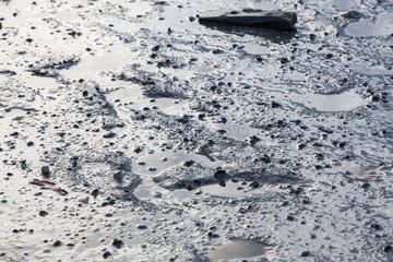 Close up view of mud texture for blur background