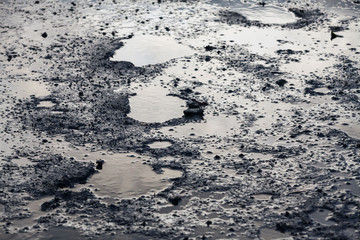 Close up view of mud texture for blur background