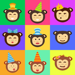 Vector monkey head icon.