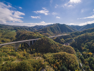 Italian highway, aerial view