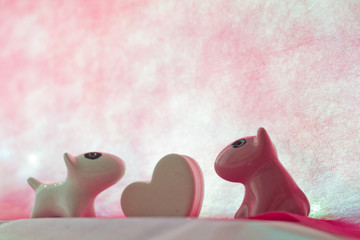 Couple dog with  heart