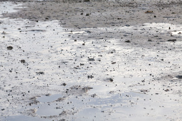 Close up view of mud texture for blur background