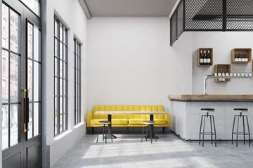 Papier Peint photo Lavable Restaurant Cafe with a yellow sofa