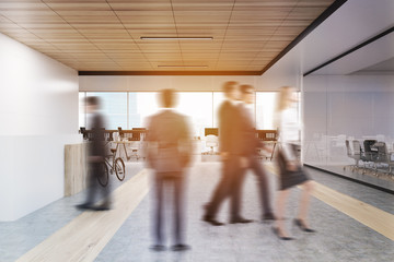 Rear view of people in office hall