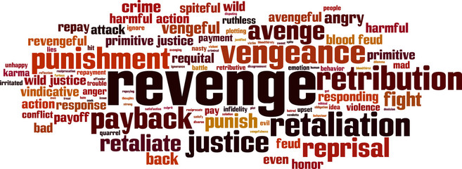 Revenge word cloud concept. Vector illustration