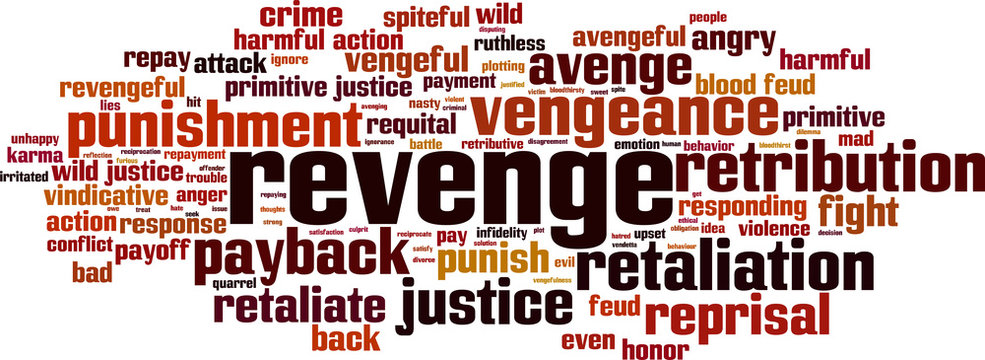 Revenge Word Cloud Concept. Vector Illustration