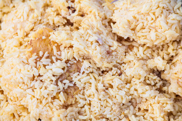 Close up view of rice texture for blur background