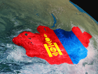 Flag of Mongolia from space