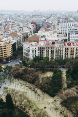 Panoramic aerial view of Barcelona, Spain