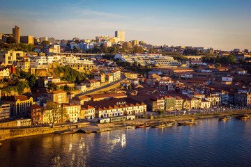Fototapeta na wymiar View towards wine cellars of Porto
