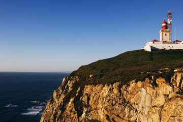 Fototapeta na wymiar Cabo da Roca Lighthouse and Atlantic Ocean, Portugal