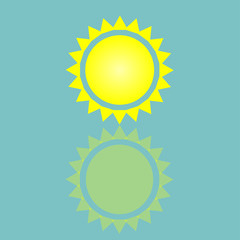 Sun icon with shadow.