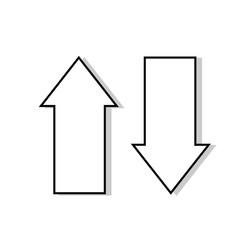 Up and down arrows with shadow icon.