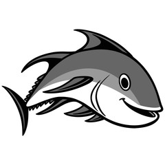 Tuna Swimming Illustration