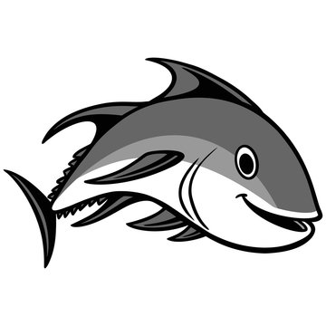 Tuna Swimming Illustration