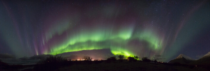Iceland Norther Lights Panorama