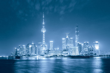 Fototapeta na wymiar Beautiful Shanghai skyline at night,modern urban background