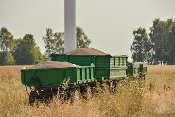 small tractor with trailer