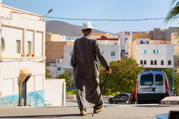 Sidi Ifni, Morocco - November 11, 2016: Scenes full of colors in