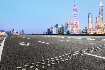 Highway and modern urban architecture scene in Shanghai