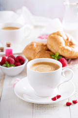 Valentines day breakfast with cooffee