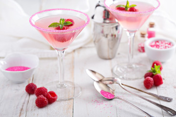 Pink raspberry martini