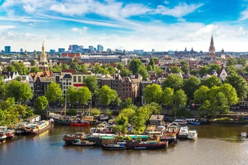 Zelfklevend Fotobehang Panoramic view of Amsterdam © Sergii Figurnyi